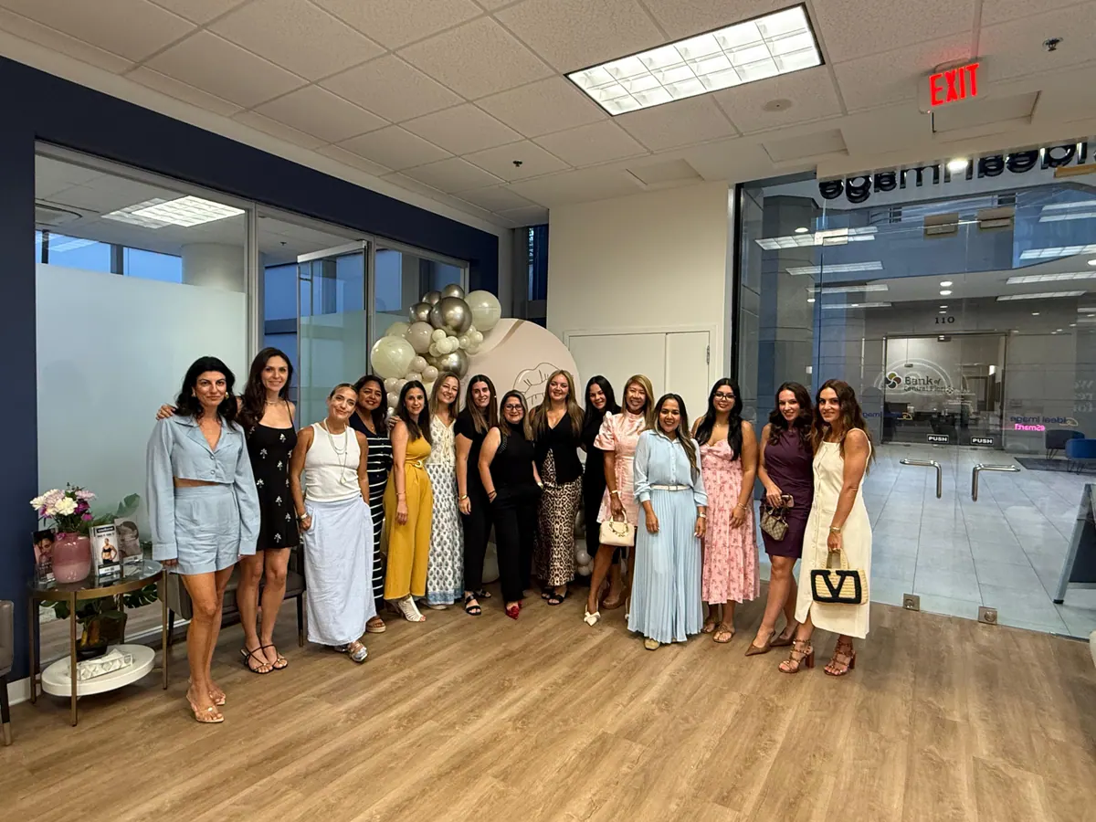The Esthetica Tampa team and guests at a Botox & Bubbles evening