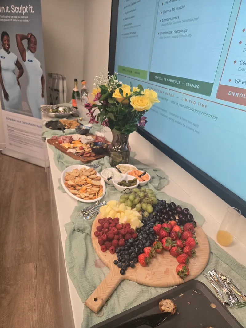 Grazing table at a Botox & Bubbles event
