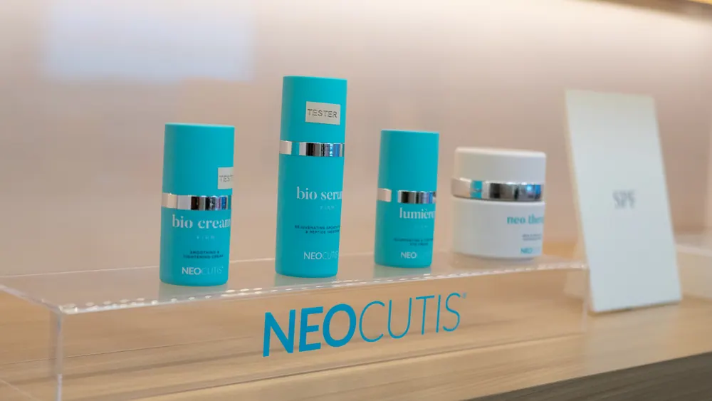 NeoCutis medical-grade skincare on display